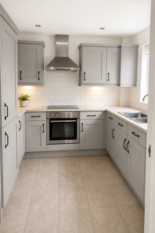 Completed kitchen cabinet painting project in the Ballyclare area