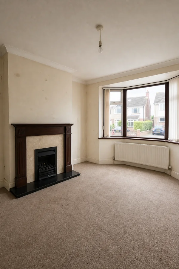 Living room before painting and decorating